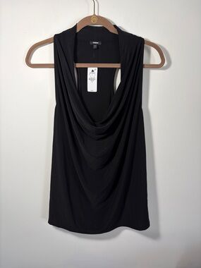 Express Black Cowl Neck Draped Dressy Tank with Racerback - NWT - M